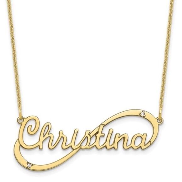 10k Gold Name Plate Necklace - Picture 1 of 3